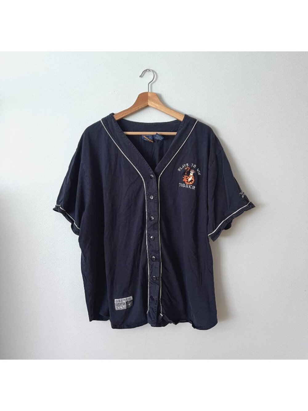 Vtg Winnie the Pooh Tigger Baseball Jersey Shirt Women's Plus Size 26W/28W